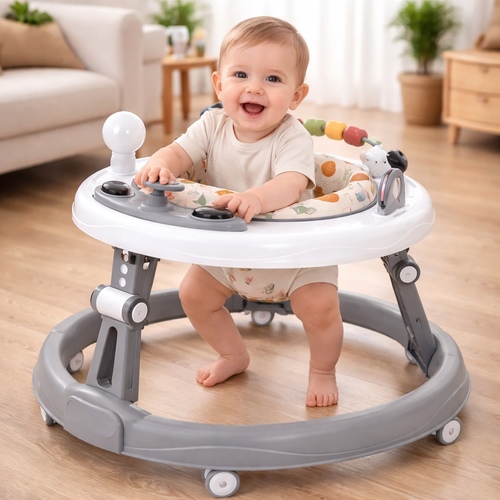 516 Baby Walker - This walker ensures your baby’s safety while exploring. The sturdy construction prevents tipping, allowing parents peace of mind during their child’s early walking stages.Adjustable HeightsThis walker offers adjustable height settings to grow with your baby. It ensures comfortable use for infants aged 6-24 months, accommodating their development and providing lasting value