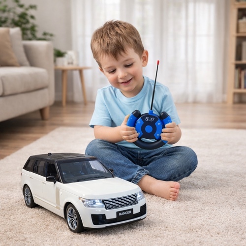 R/C Racing Car VA295307 - Sport remote-controlled racing car is 1:16 scale. It features full-function wireless control for forward, backward, left, and right movement. A rechargeable battery and car charger are included, along with lights for added fun during playtime.