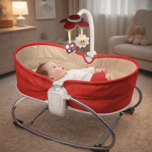 68149/Baby cradle RED - Baby cardle 3 in 1 rocker napper for kids age 0+