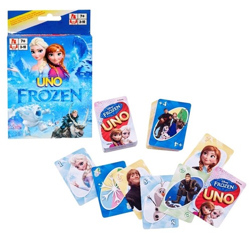 F963 Uno Frozen Card - UNO Disney Frozen II card game.&nbsp;Game Type: Family card game .&nbsp;: Suitable for players aged 7 years and older.&nbsp;: Designed for 2 to 10 players.&nbsp;: Includes magical graphics from the movie sequel and a special 