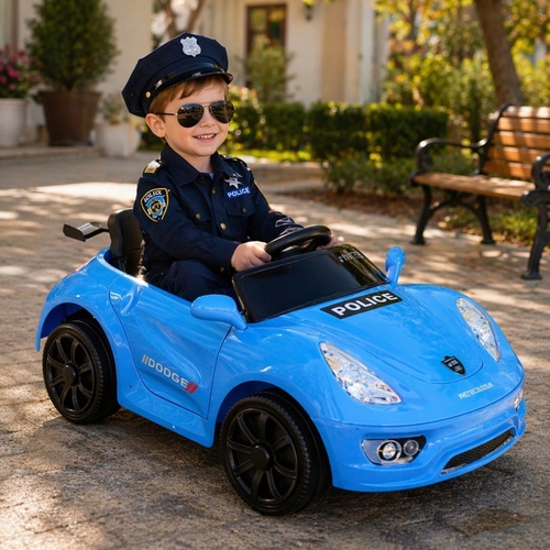 POLICE CAR / BK-2 - POLICE CAR 6V BLUE FOR 3+ AGES