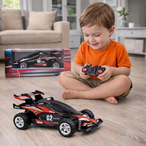 VA107917 R/C X- Gallop Car - X-Gallop cross country real racing car.Typically includes LED lights on the top portion and an antenna for long-range control. 6+ages