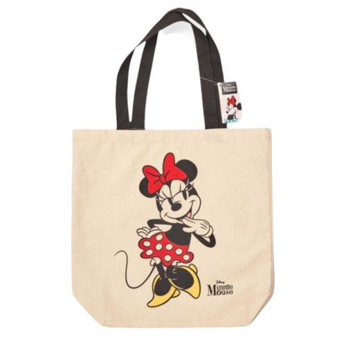 2W40902  Tote Bag - Minnie Mouse Cavas Tote Bag These bags are typically made of 100% cotton canvas and are designed for everyday use, such as shopping or travel.
