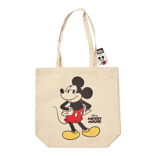 2W40901 Tote Bag - Mickey Mouse canvas tote bag, a popular Disney-themed accessory often used for shopping, school, or casual travel.