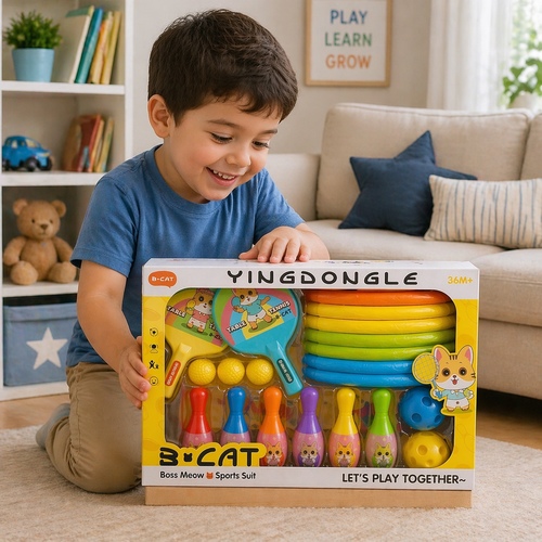 JZ7793 Tennis Game - a B-Cat Yingdongle 3-in-1 Kids Sports Set designed for children aged 36 months and older.