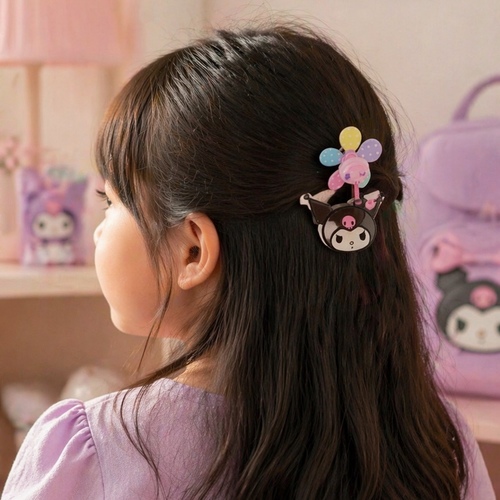 2S50875 Kuromi Hair Clip - a Sanrio Kuromi branded hair clip, featuring a small propeller on top of her head.3+ages