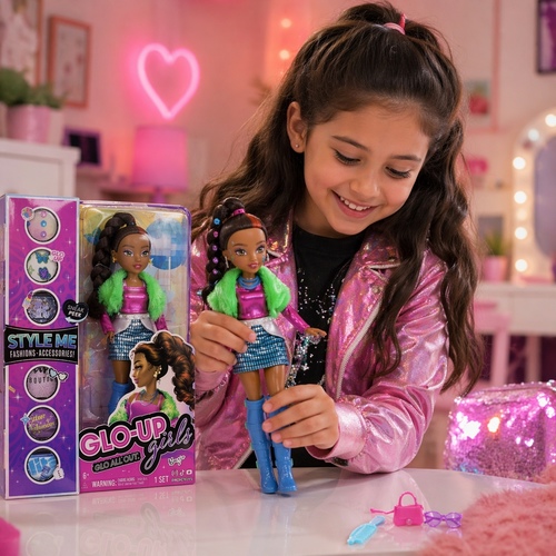 DOLL SET-VS2454 - Glo-up Girls Kenzie Fashion Doll with Accessories, Season 2, Children Ages 6