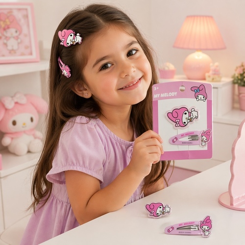 2S50861 My Melody Hairclip - Sanrio My Melody mascot hair clips intended for styling bangs.&nbsp; 3+ages .