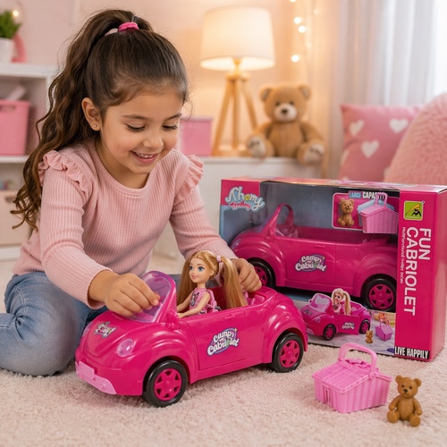 fun Cabriolet 9045-2 - Join the ultimate family adventure with Travel Girl Family Party Convertible Cabriolet! This delightful set is perfect for young adventurers, offering endless opportunities for imaginative play and fun-filled family outings.
