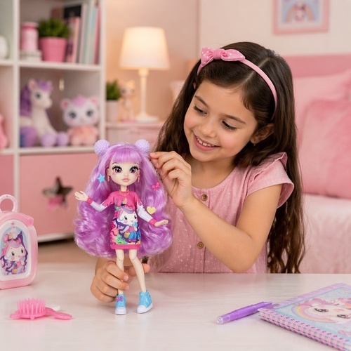 VS2455DOLL MAKEOVER - fashion doll with interactive makeover features.&nbsp;Unique Features: Includes a 