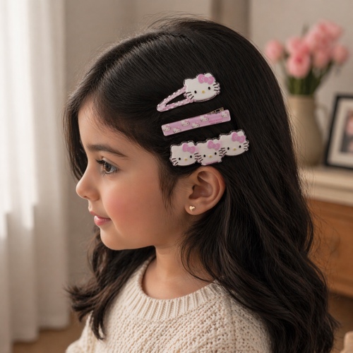 2S50867 HK Hair Clip - Sanrio Characters Pink Collection Hello Kitty themed hair&nbsp; Clip accessories. 3+ages
