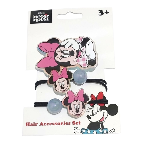 2S50794Hair Accessories Set - Disney Minnie Mouse themed hair accessories set featuring elastics and pins designed for children 3 years old and above.