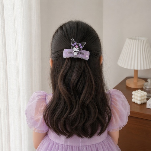 2S50882 KUROMI CLAW CLIP - a Sanrio Kuromi branded purple acrylic hair claw clip.
