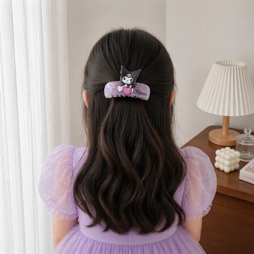 2S50856 Kuromi hair clip - a purple Sanrio Kuromi hair claw clip featuring the character Kuromi.