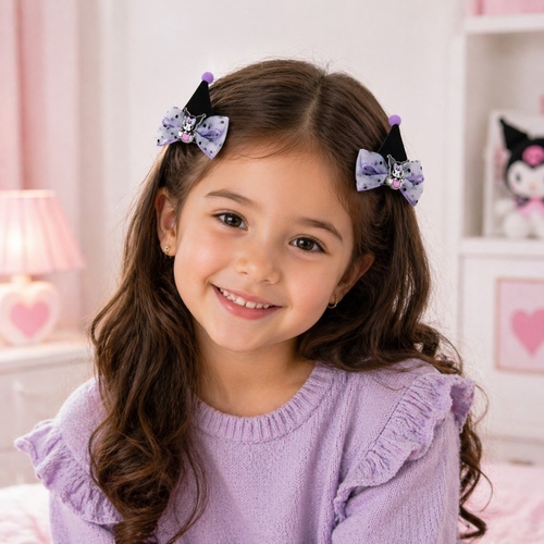 50851 Kuromi Hairclip - Kuromi hair Clip is suitable your children 3 years old and above.