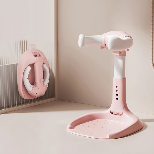 B1-Shower Stand - The Baby Shower Stand Bath is adjustable shower stand or bath support seat, such as the Moment brand model designed for standing support during bathing.