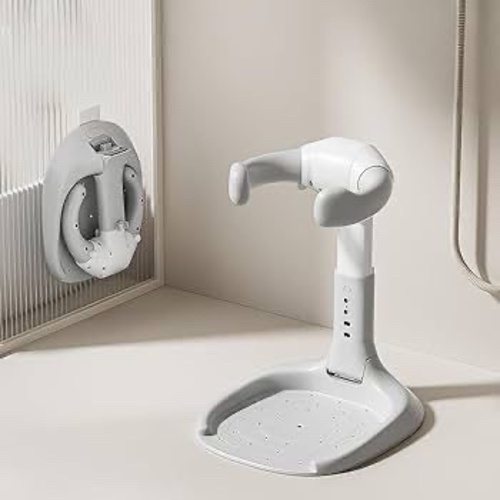 B1-Shower Stand - Baby bath stand is made of high-quality BPA-Free material and has five adjustable heights, perfectly suitable for babies aged 6-36 months. The back support can fit the natural curve of the baby's back, promoting a healthy standing posture and accompanying every step of the baby's growth.