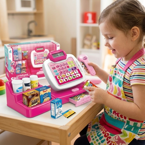 VS2674Cash Register - Pretend play cash register set for children.&nbsp;: Includes a working scanner, interactive calculator, and realistic 