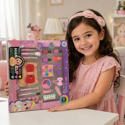VS2525 Glam Lips&Blush - makeup set for girls designed for pretend play, which includes a fashionable mermaid makeup bag.&nbsp;Designed for kids aged 3-12 years old, perfect for birthdays or any occasion.