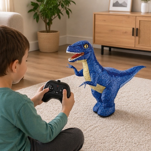 LH-D019R/C Dinosaur - Endless Fun with our RC Inflatable Dinosaur. The RC Controller allows kids to seamlessly navigate the dinosaur in all directions, like forward, backward, left and right. This feature creates a dynamic play experience that keeps kids engaged and entertained.6+ages.