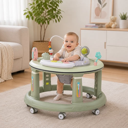 105- Baby walker - Baby Walker with Music and Lights, 5 Adjustable Heights, Baby Walkers and Activity Center for Boys Girls Babies 6-12 Months, Features 360 Degree Swivel Seat, Detachable Toys.