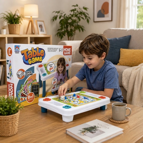 2035 Table Game - a 6-in-1 Rongeti Cleon table game set, featuring various board games like Ludo and Snakes and Ladders.&nbsp;: Includes six different table games in one set. 3+ages.