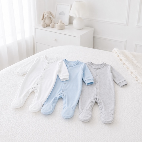 3-Piece New Born Baby Footed Sleepsuit 335PM/FD