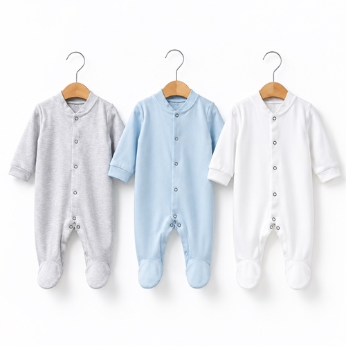 3-Piece New Born Baby Footed Sleepsuit 335PM/FD