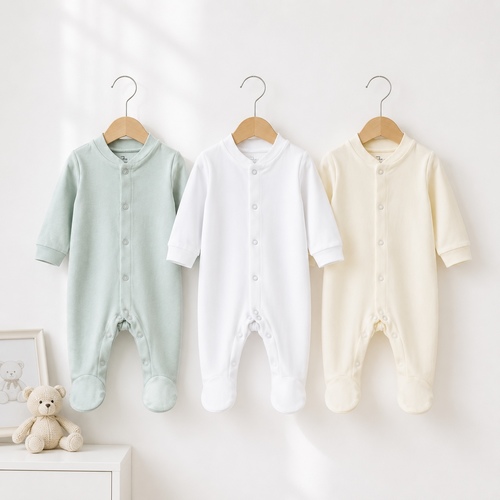 3-Piece New Born Baby Footed Sleepsuit 335PM/FD
