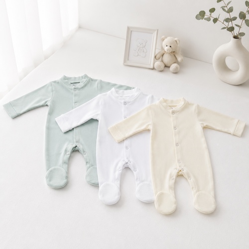 3-Piece New Born Baby Footed Sleepsuit 335PM/FD