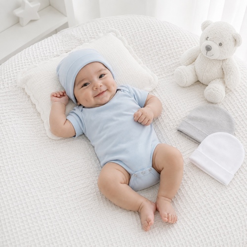 3-Piece New Born Baby Cap 30203FD
