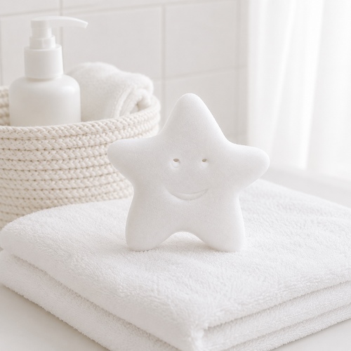 Star-shaped baby bath sponge-white FD09