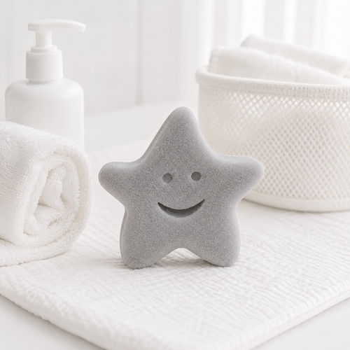 Star-shaped baby bath sponge-Grey FD09