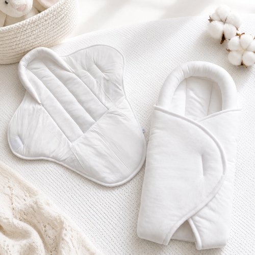 White Cotton Adjustable Baby Swaddle Wrap-Fd10
