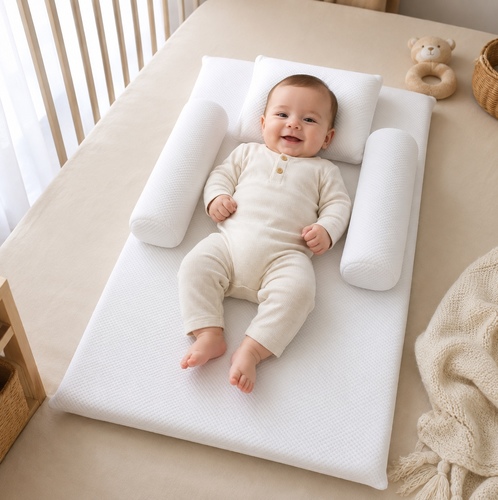Anti-reflux baby mattress-White/FD13