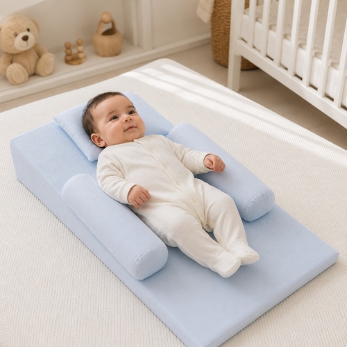 Anti-reflux baby mattress-LightBlue/FD13