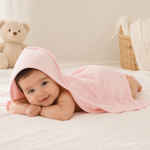 FD12-Pink Hoodie Towel