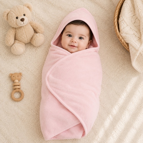 FD12-Pink Hoodie Towel
