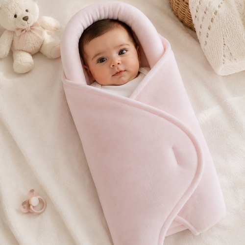 Pink Cotton Adjustable Baby Swaddle Wrap-FD10