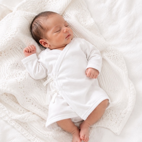 Soft White Newborn Wrap Cardigan BB11
