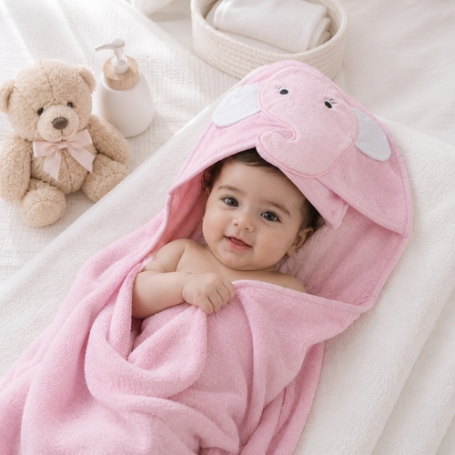Pink Baby Hoodie Towel BB10