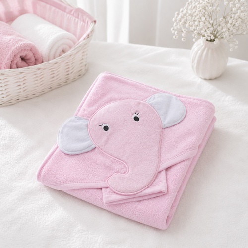 Pink Baby Hoodie Towel BB10