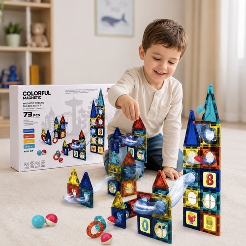 9917B/SLM Colorful Magnetic Pipeline Building Block Set