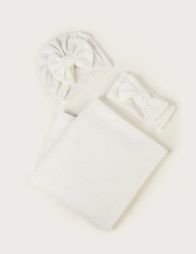 Swaddle with hat and headband  #2