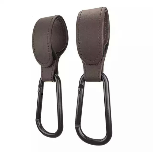 Leather stroller hook