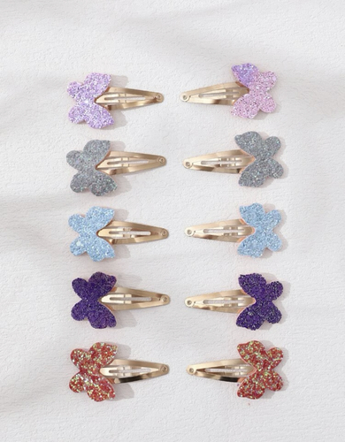 Glitter butterfly hair clip - bright colors