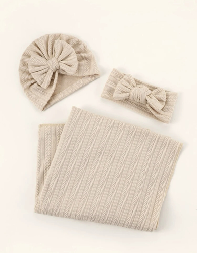 Swaddle with hat and headband  #2