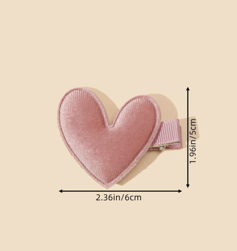Heart velvet hair clip