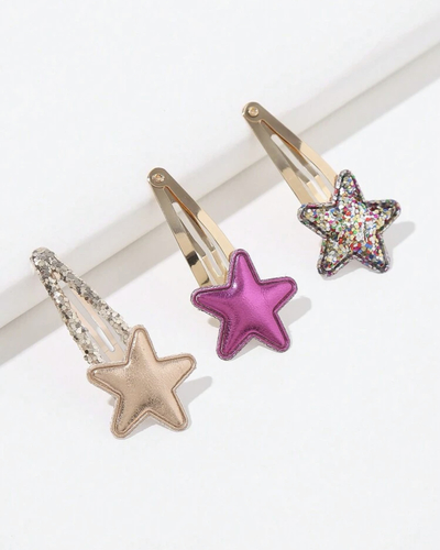 3 pieces stars hair clip