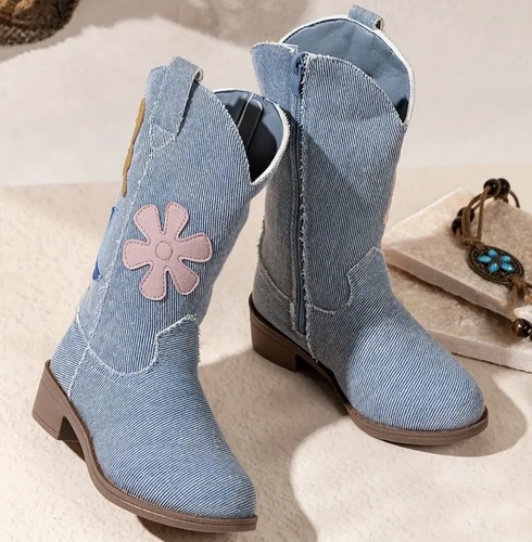 Jeans boots (moon&flower)